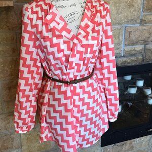 Stitch Fix Coral Chevron Blouse